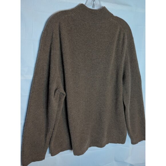 Giasone Men's 100% Cashmere 1/4 Zip Brown Sweater Sz XL - Picture 4 of 8